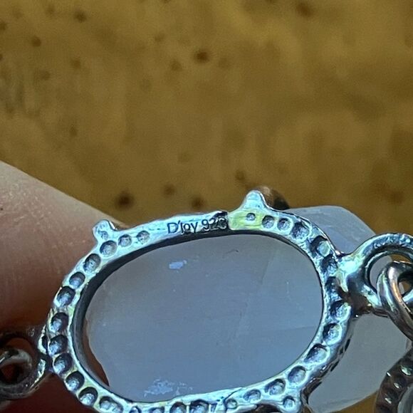 Natural Rainbow Moonstone Sterling Silver Bracelet - Picture 7 of 7